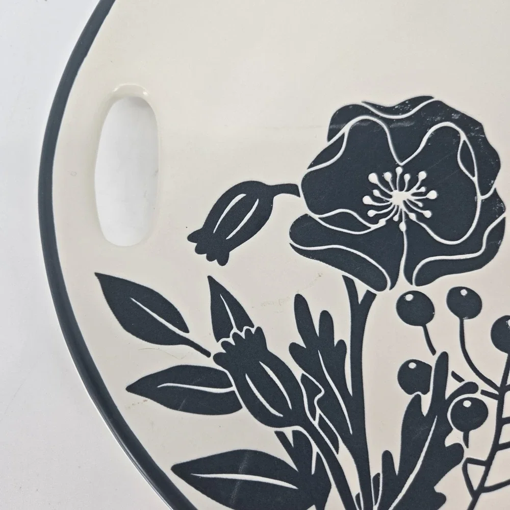Rae Dunn Artisan Magenta Collection Oval Serving Platter Floral 15